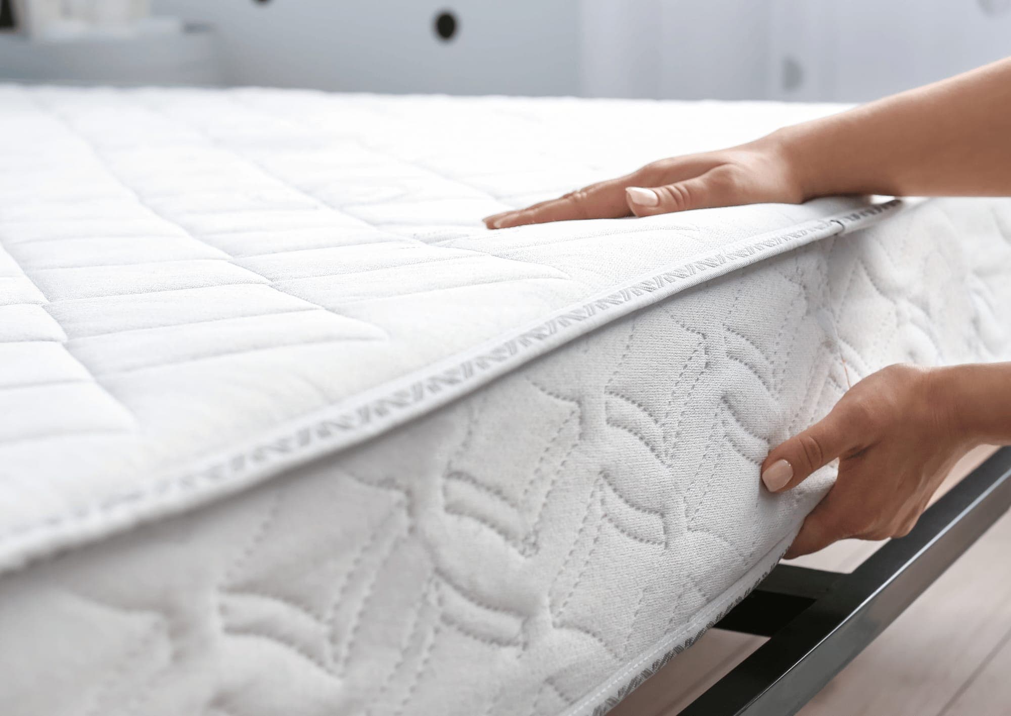 Clean white mattress after professional deep cleaning and sanitisation